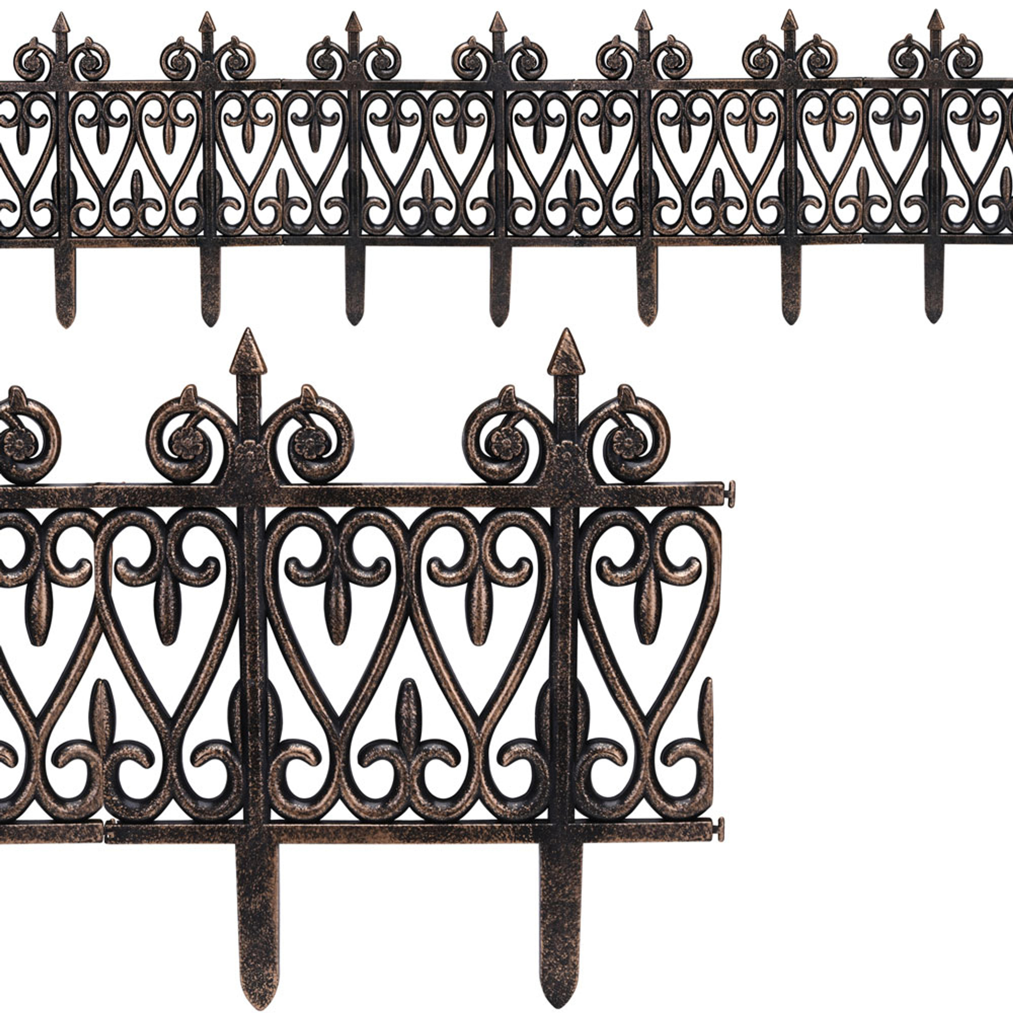 Bordure de parterre, set de 5 pièces, aspect laiton 9,50m