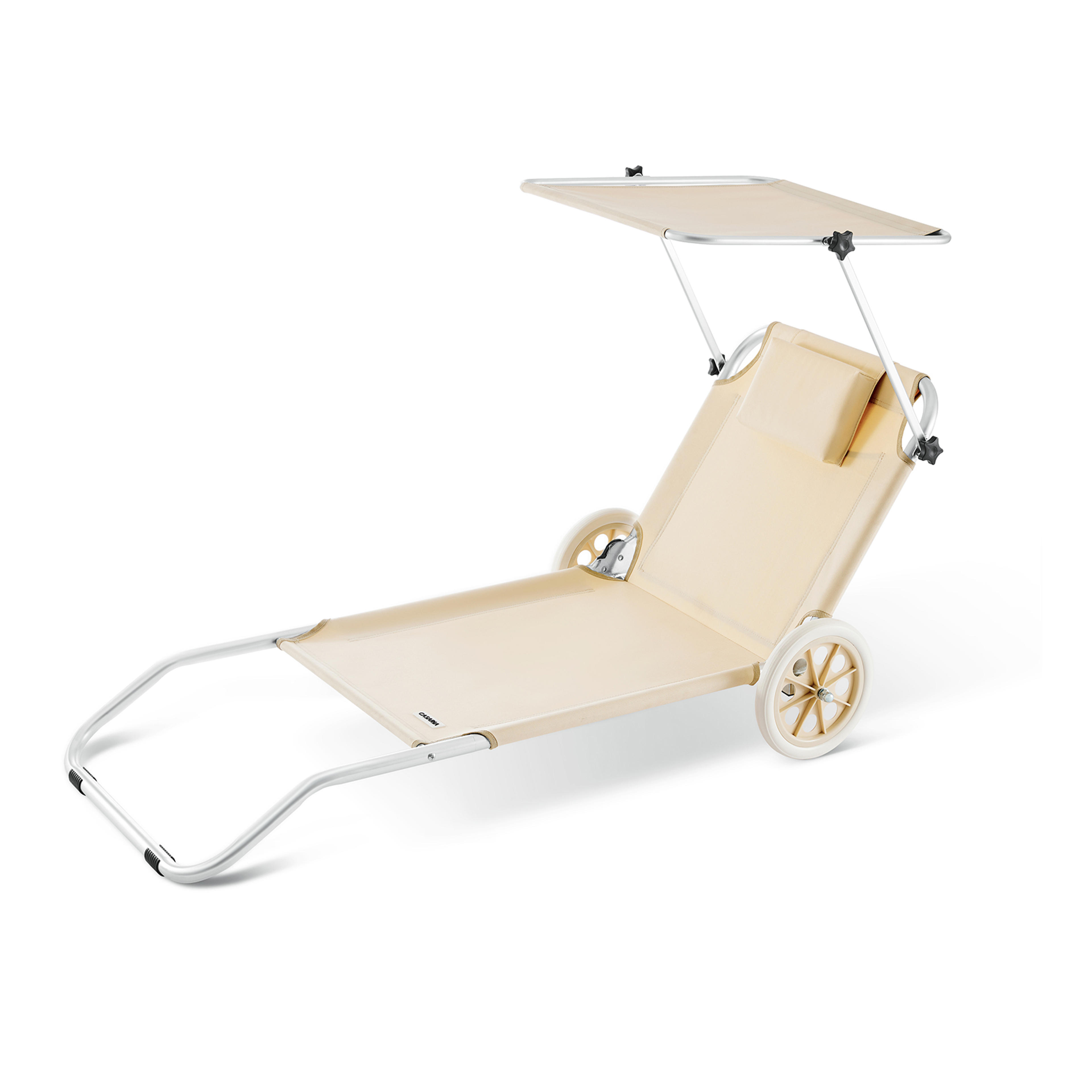 Transat de jardin Crète beige en aluminium plage