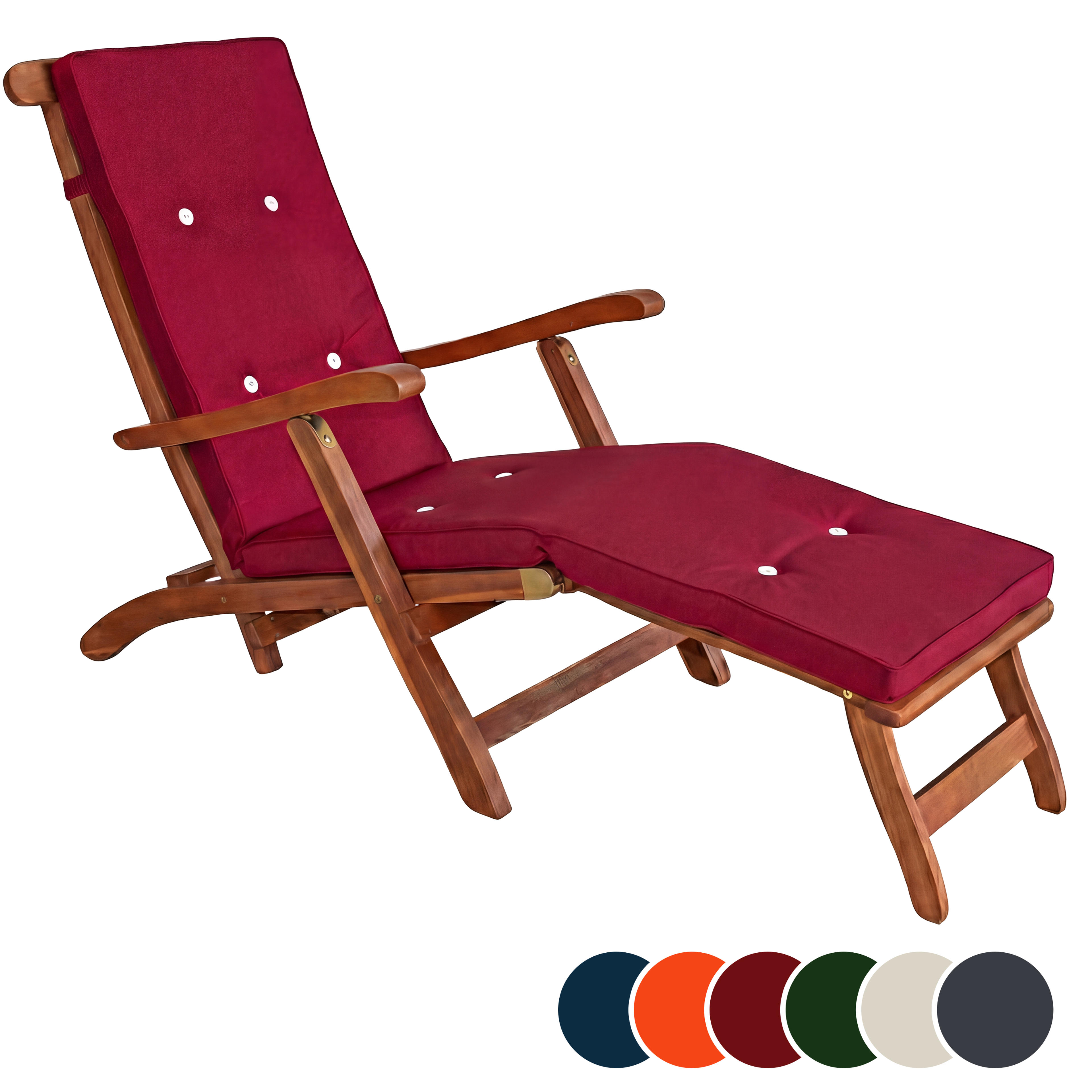 Coussin pour chaise longue 184,5 cm rouge