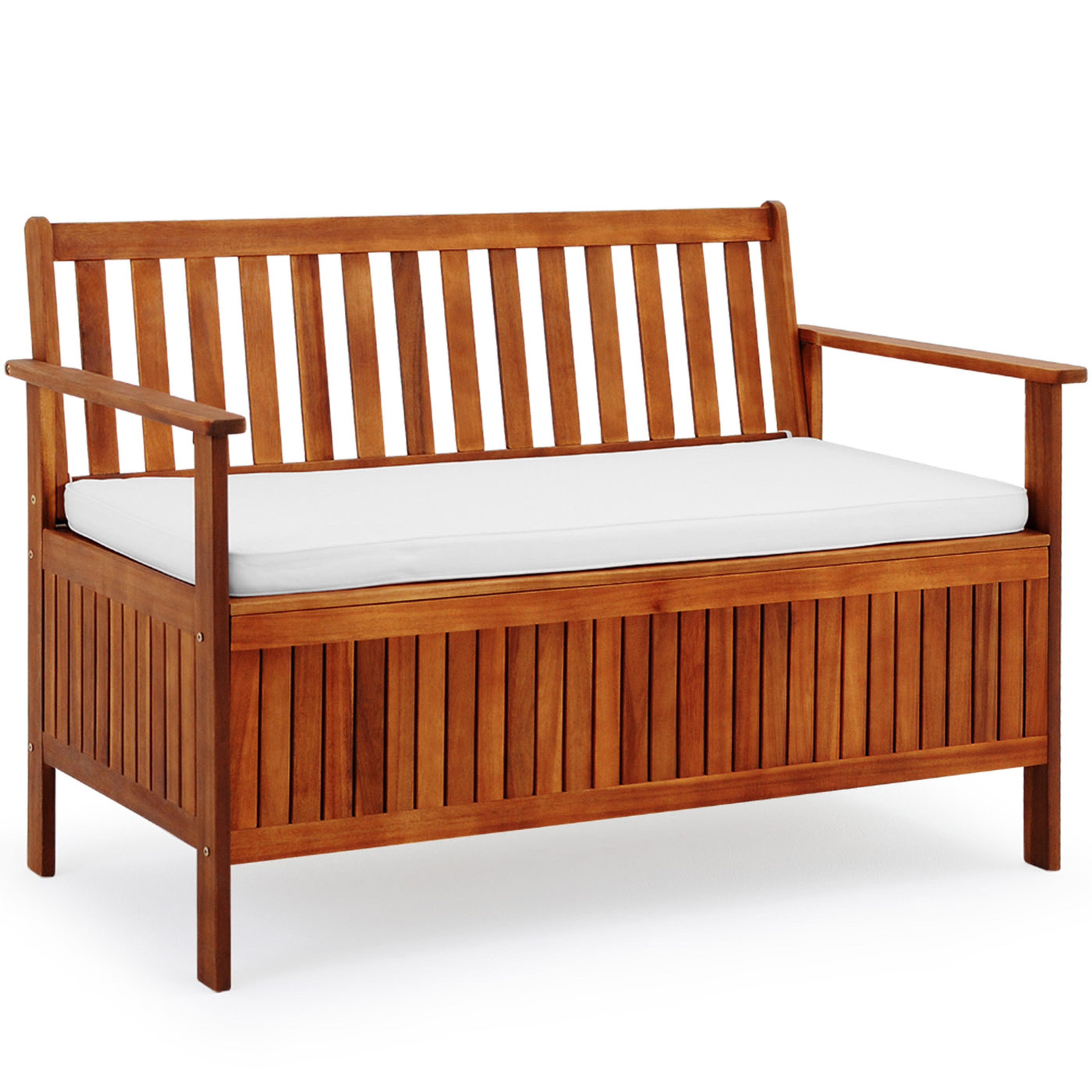 Banc de jardin en acacia 120x62x84cm Espace de rangement