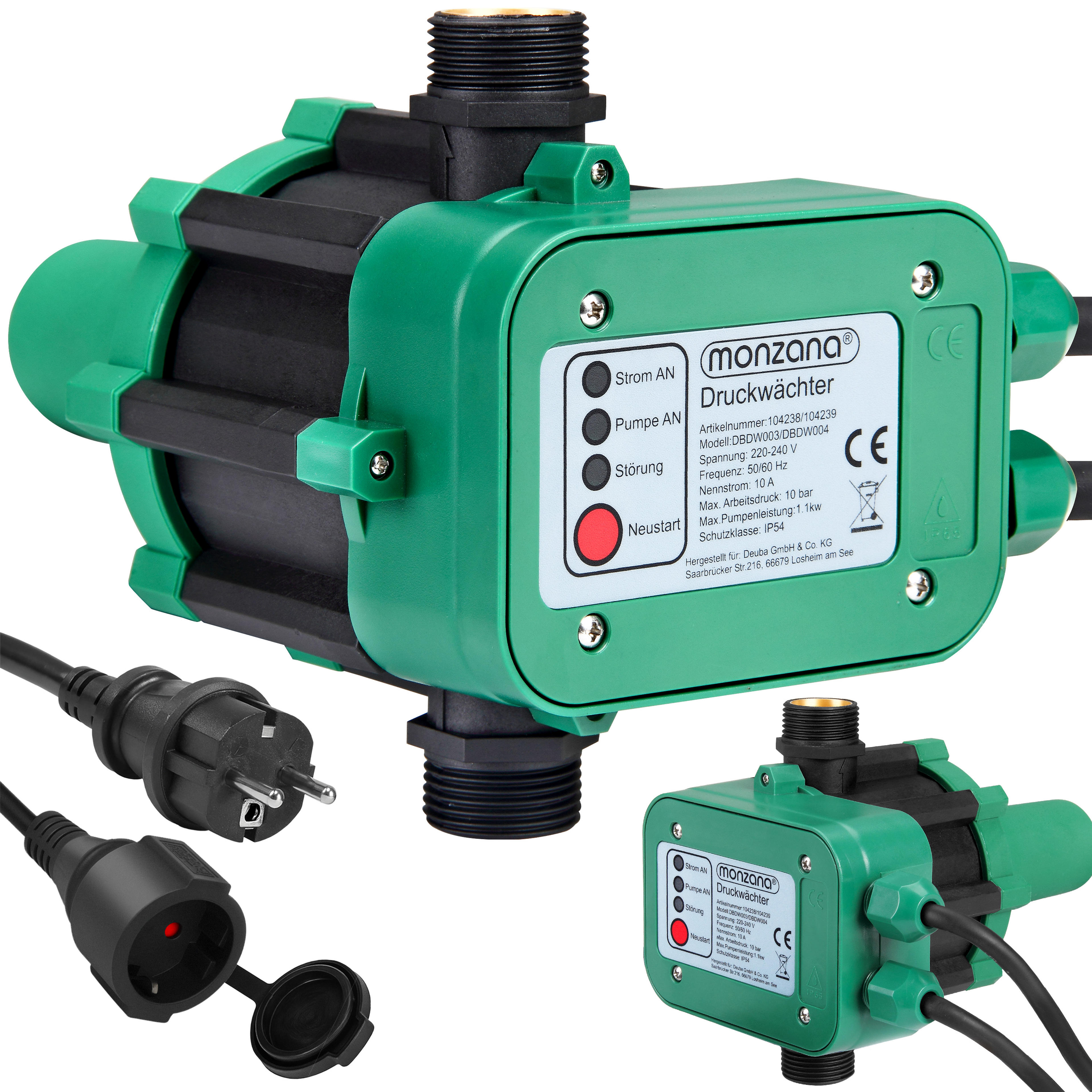 Controleur de pression pour pompe - Pressostat 10 bar avec câble