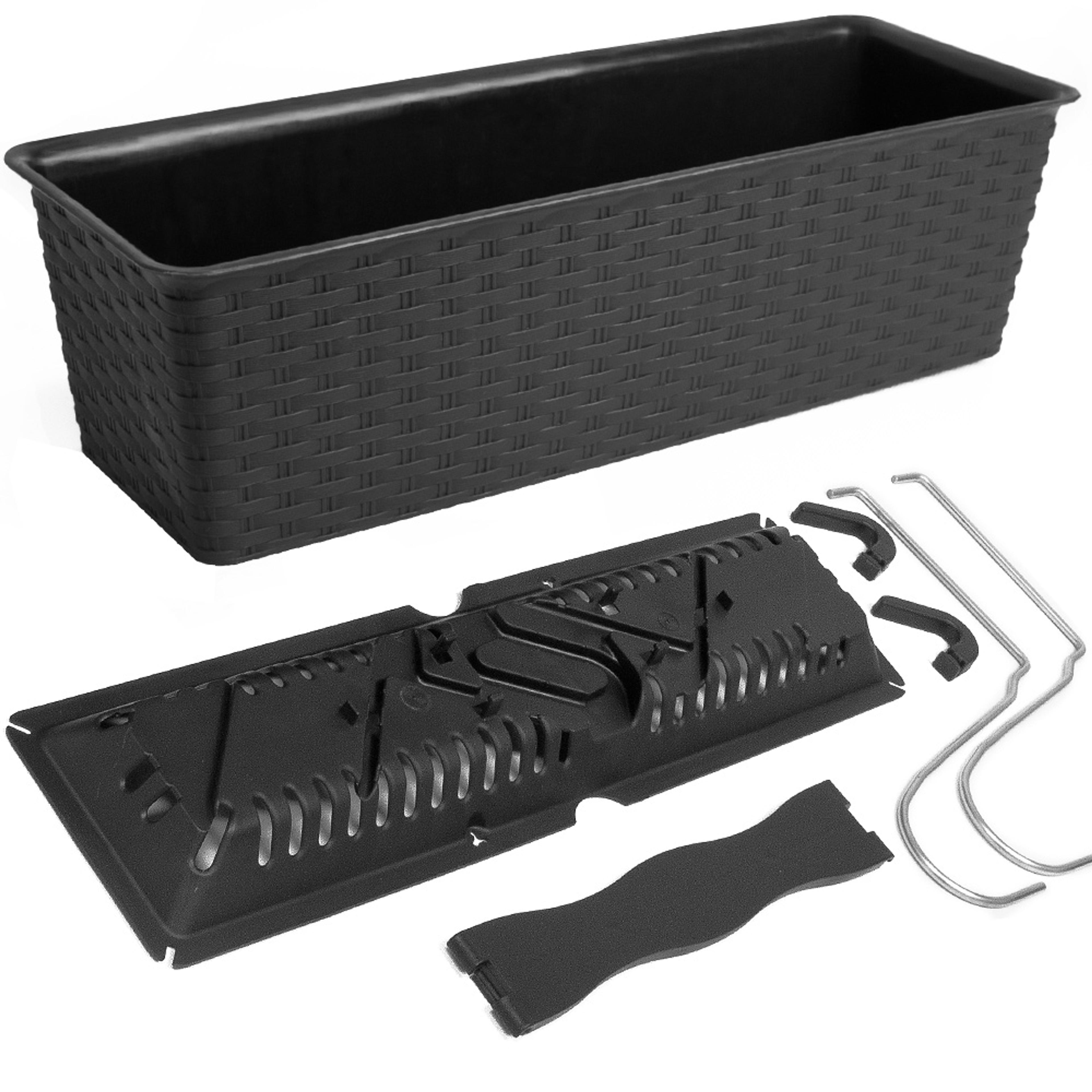 Jardinière Ratolla anthracite 39cm 6L plantes balcon