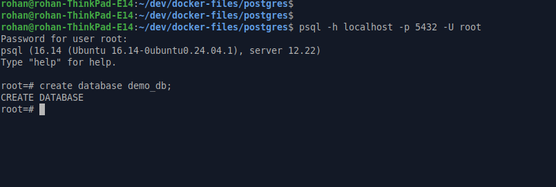 Create database