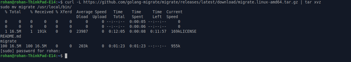 Install go-migrate