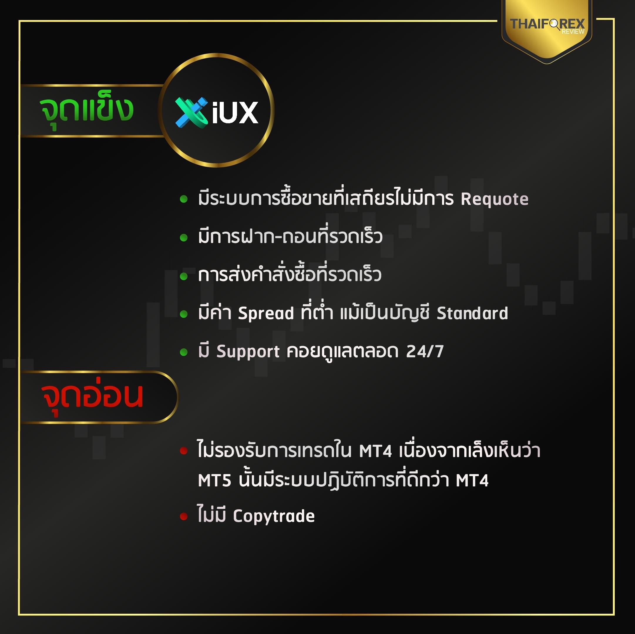 ข้อดีและข้อเสียของ IUX