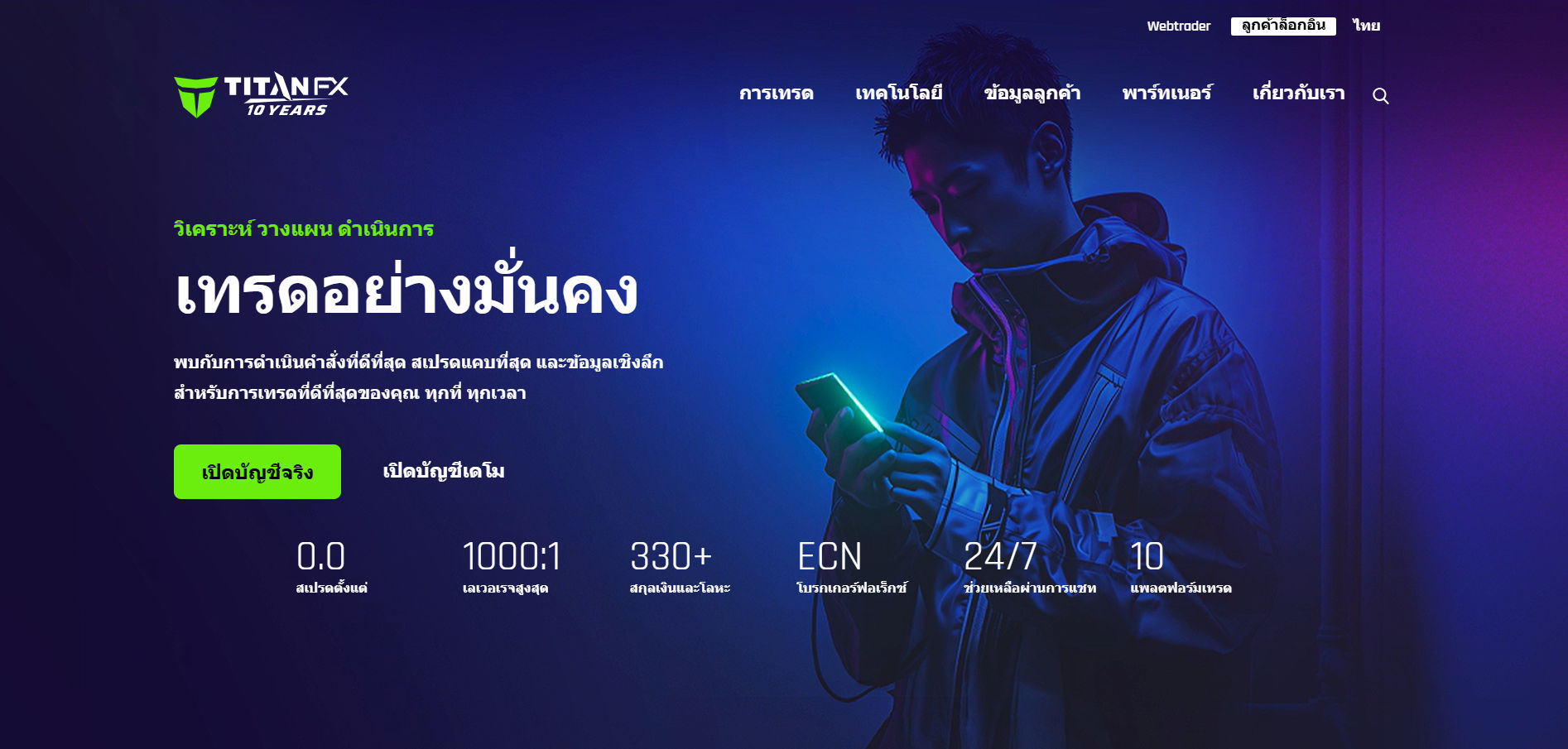 หน้าเว็บไซต์ Titan FX