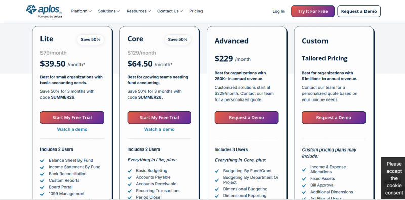 Aplos | Pricing