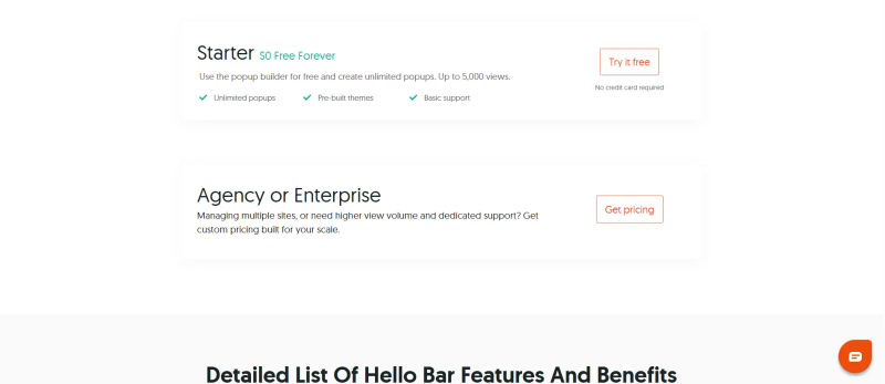 Hello Bar Pricing