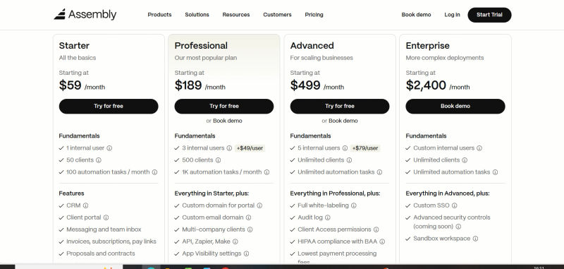 Assembly | Pricing