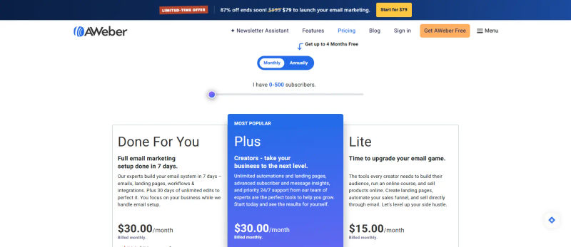 Aweber Communications Pricing