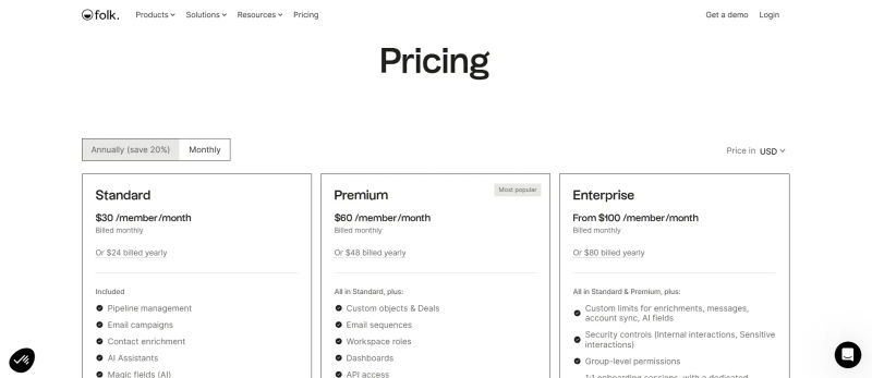 folk Pricing