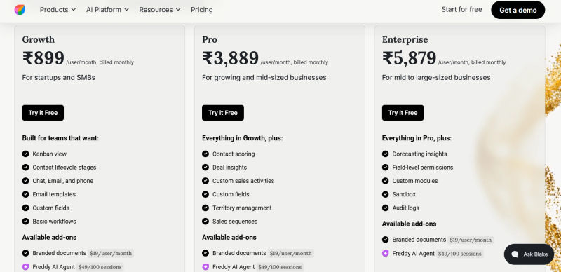FreshSales | Pricing