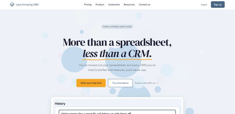 Less annoying CRM | Home