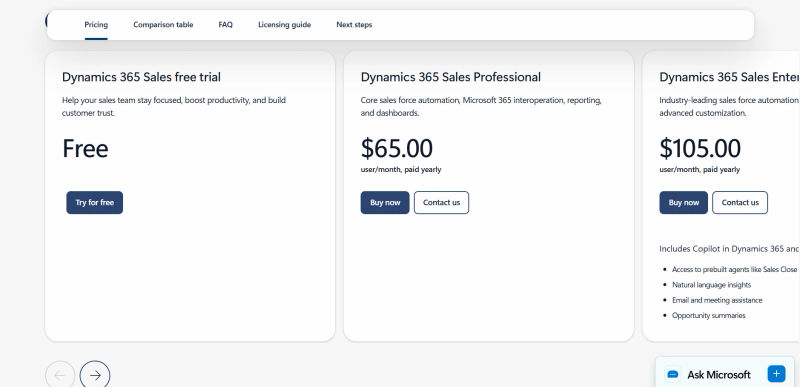 Dynamics 365 | Pricing