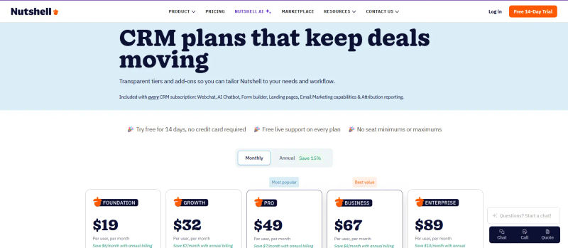 Nutshell Pricing