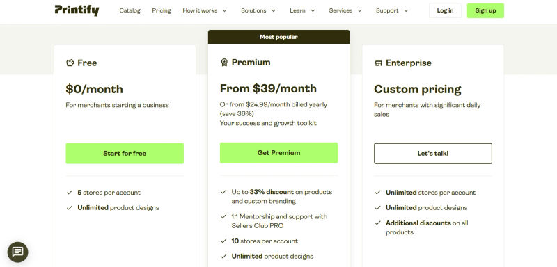 Printify | Pricing