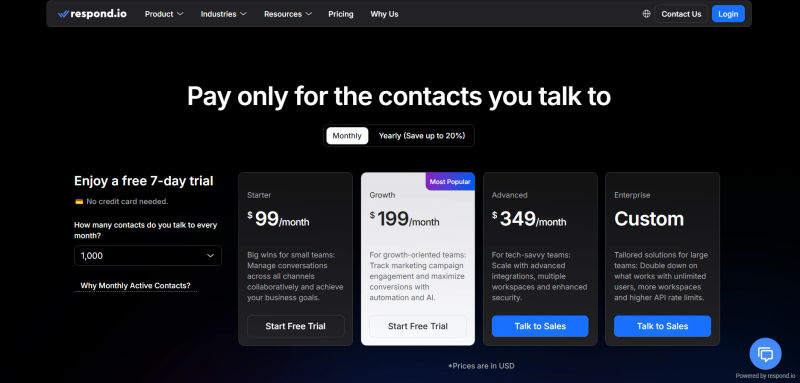 respond.io | Pricing