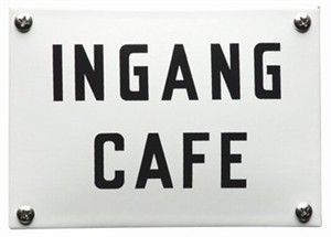 Emaille naambord horeca INGANG CAFE