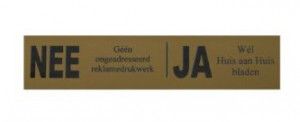 Messing look reclame  ja-nee sticker bord