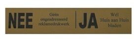 Nee-Ja sticker messing-look bord voor brievenbus