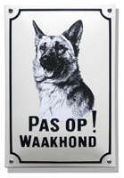 Herdershond Honden naambord. Pas op Waakhond