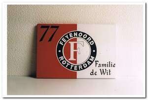 Voetbalclub naambord hout van uw favourite club