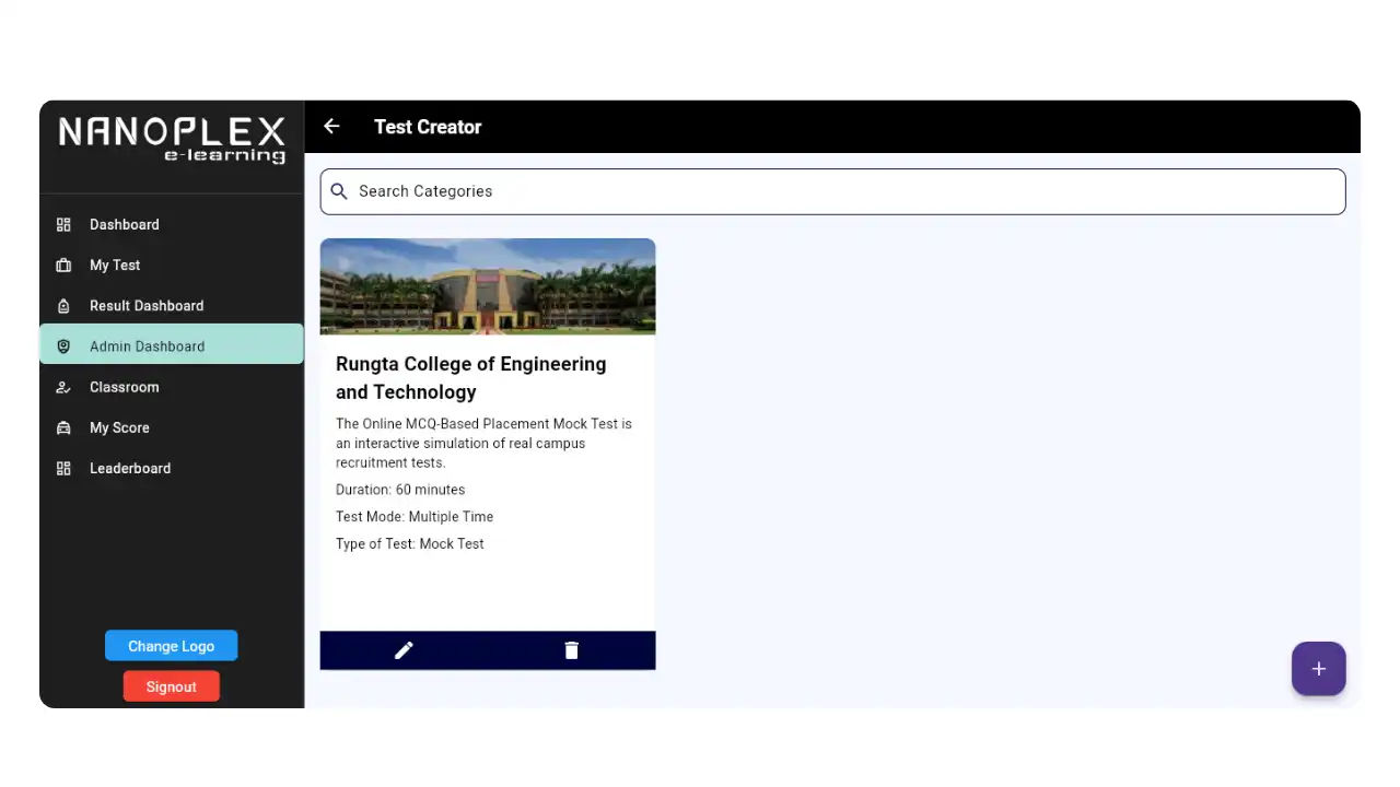 Nanoplex e-learning Screenshot