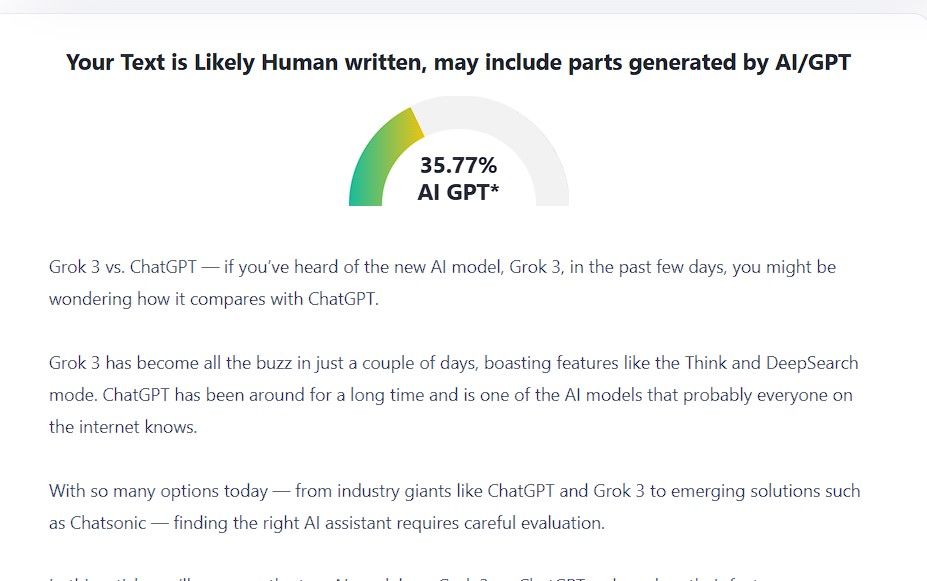 A 35 percent ai generated content is ranked in Google implying AI content SEO works