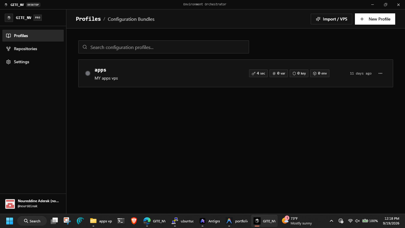 GITE_NV Interface Mockup