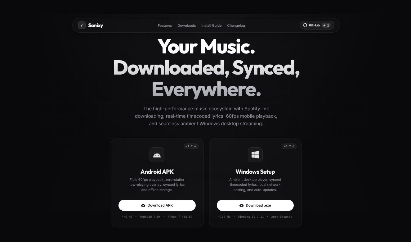 Sonixy Interface Mockup