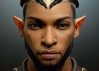 Portrait of an Urban Black or Melanated Male Elf