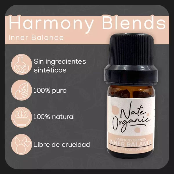 Ingredientes naturales en Aceite esencial mezcla Inner Balance 5 ml