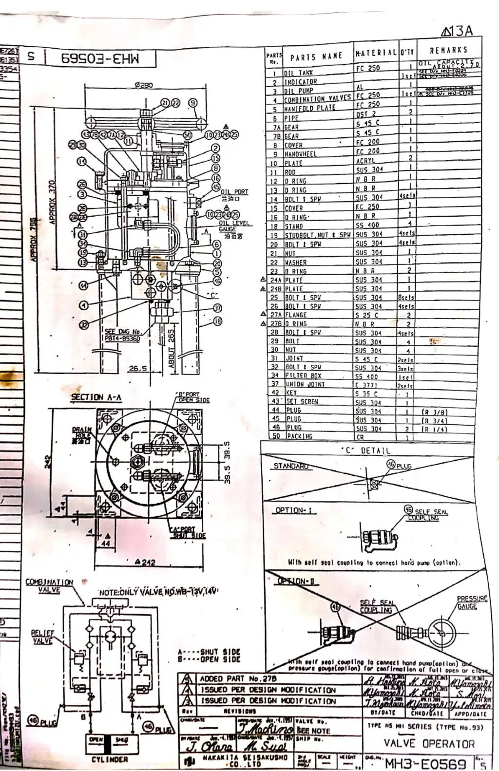 Trouble description: Ballast valve operator: Valve can be operated hydraulically by hand pump, but when we