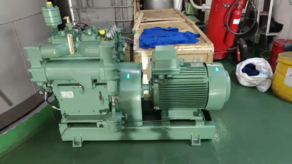Trouble description: Replacing the main air compressor with a newly supplied unit with different maker and