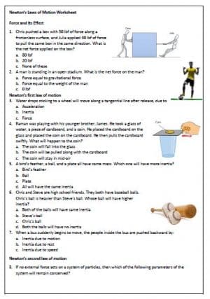 Newton #39 s Laws of Motion Worksheet Smore Science Newton #39 s Laws of Motion Worksheet Smore Science