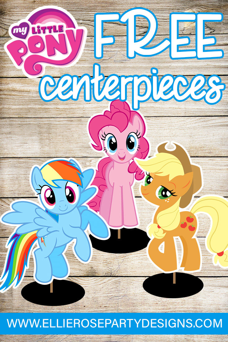 My Little Pony Centerpieces Table Decorations | Free Printables - ellierosepartydesigns.com