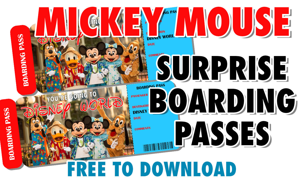 mickey mouse surprise boarding passes ellierosepartydesigns com