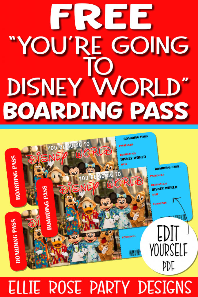 mickey mouse surprise boarding passes ellierosepartydesigns com