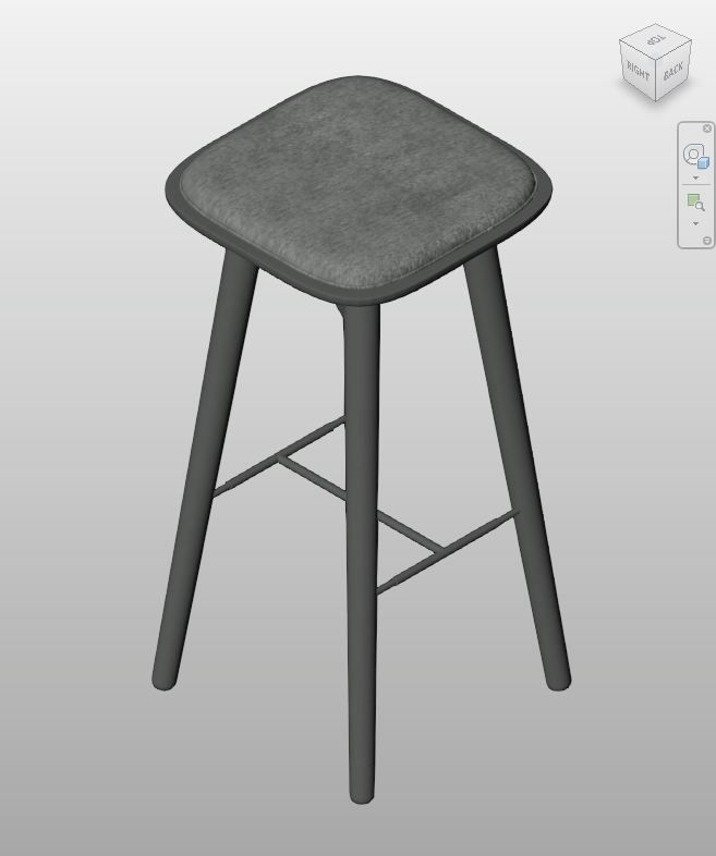Charcoal Upholstered Bar Stool Revit Family | Boracity
