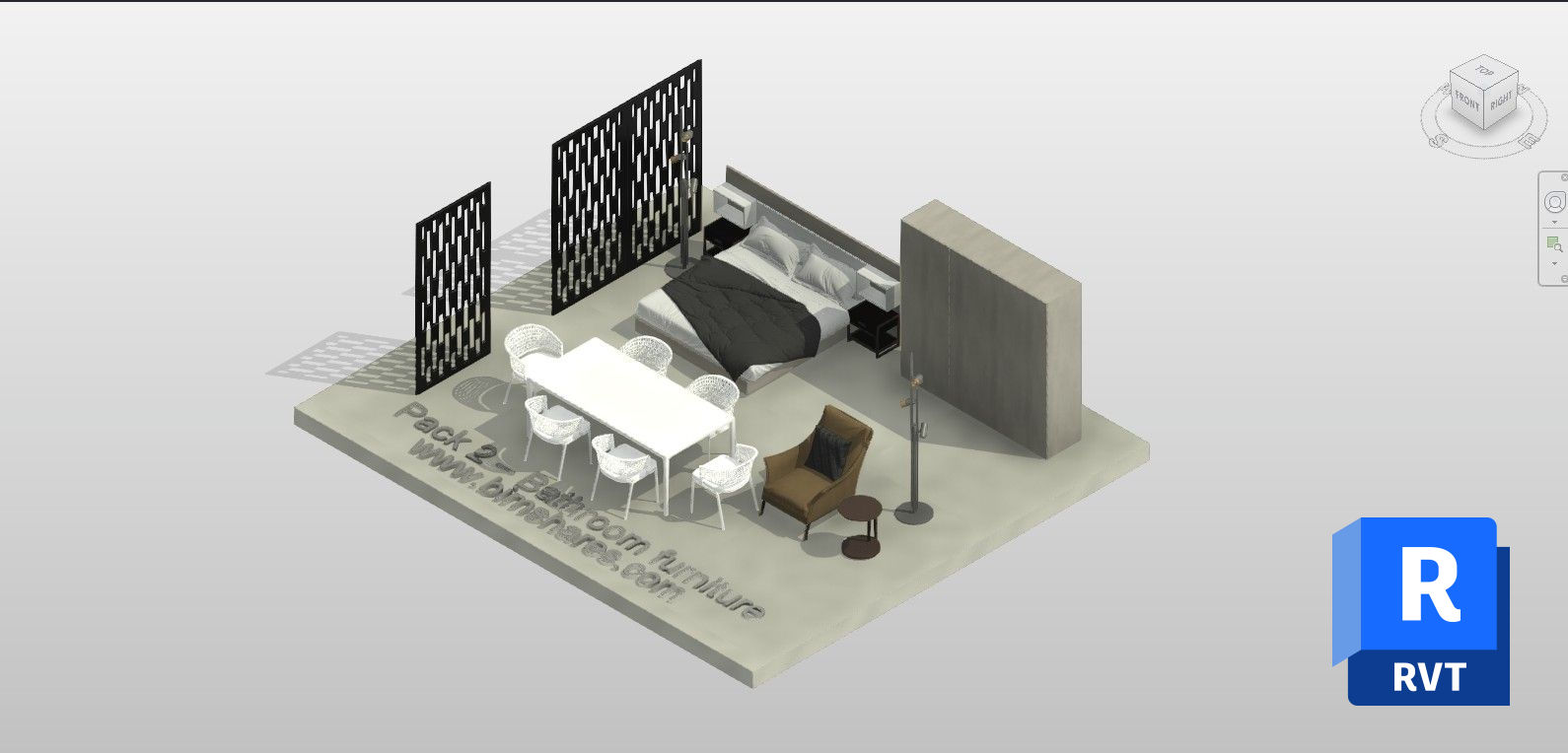 Modern Bedroom Furniture Collection - Premium Revit Collections Family ...