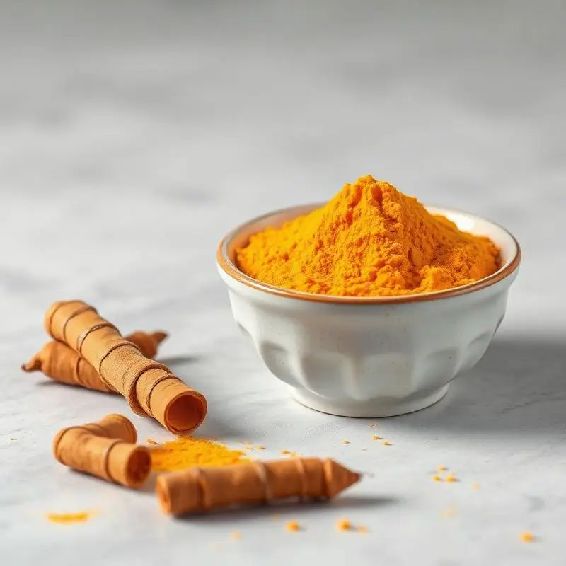 Turmeric powder and whole spices symbolising health and flavor