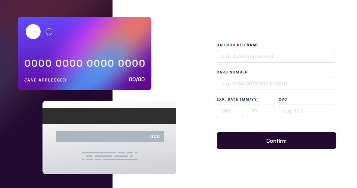 Interactive Card Details Form project screenshot