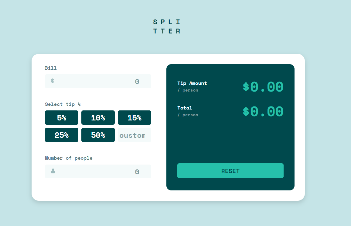 Tip Calculator project screenshot