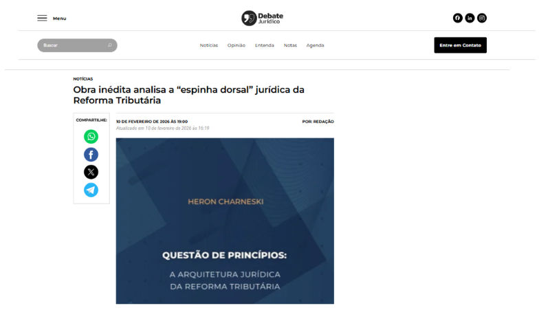 Obra inédita analisa a “espinha dorsal” jurídica da Reforma Tributária