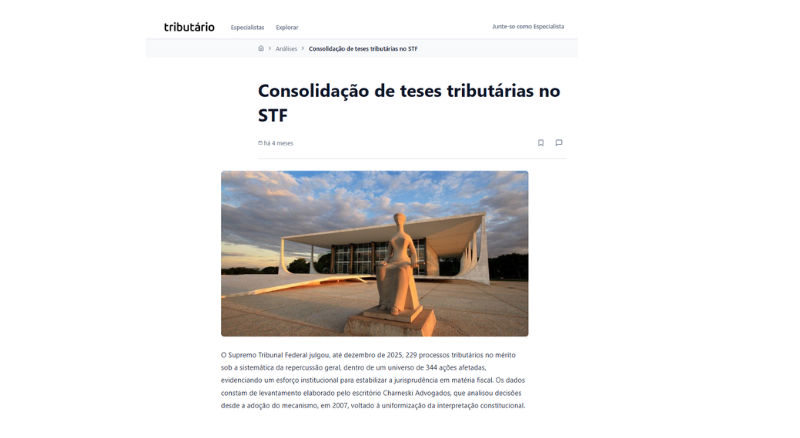 Consolidação de Teses Tributárias no STF