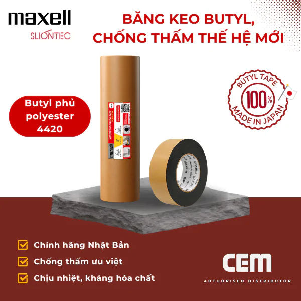 màng chống thấm tự dính / băng keo butyl phủ polyester 4420