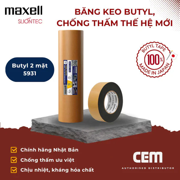 màng chống thấm tự dính / băng keo bytyl 2 mặt 5931