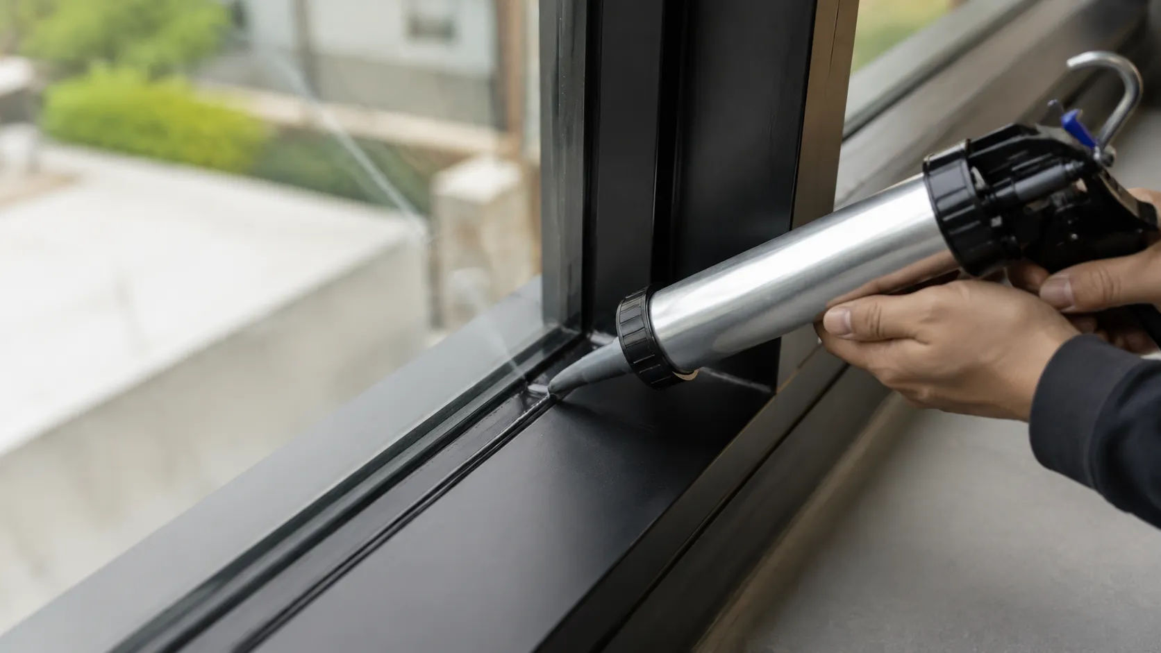 Silicone làm kín đường ron tại khung kính