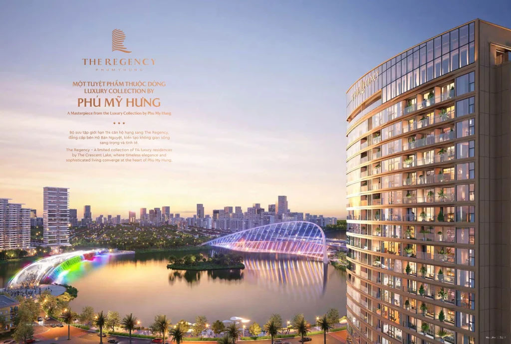 Phối cảnh tổng thể dự án The Regency Phú Mỹ Hưng bên Hồ Bán Nguyệt