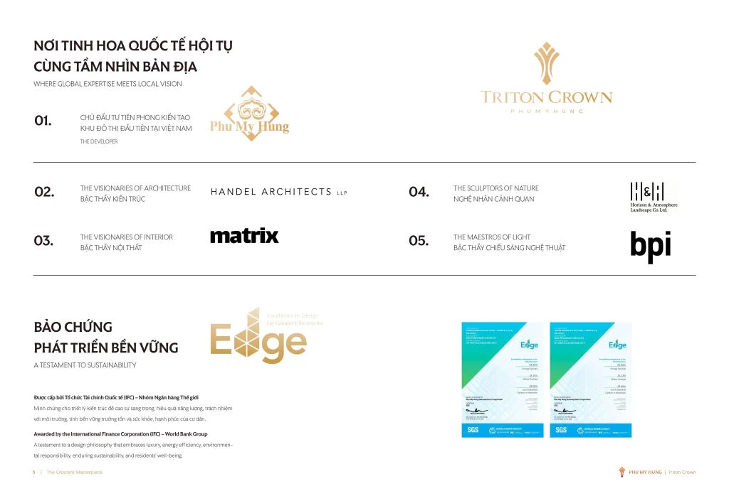 Chung cư Triton Crown được thiết kế bởi các Công Ty hàng đầu thế giới
